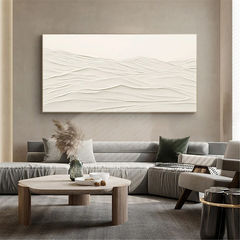 White Textured Minimalist Wall Art #WT016