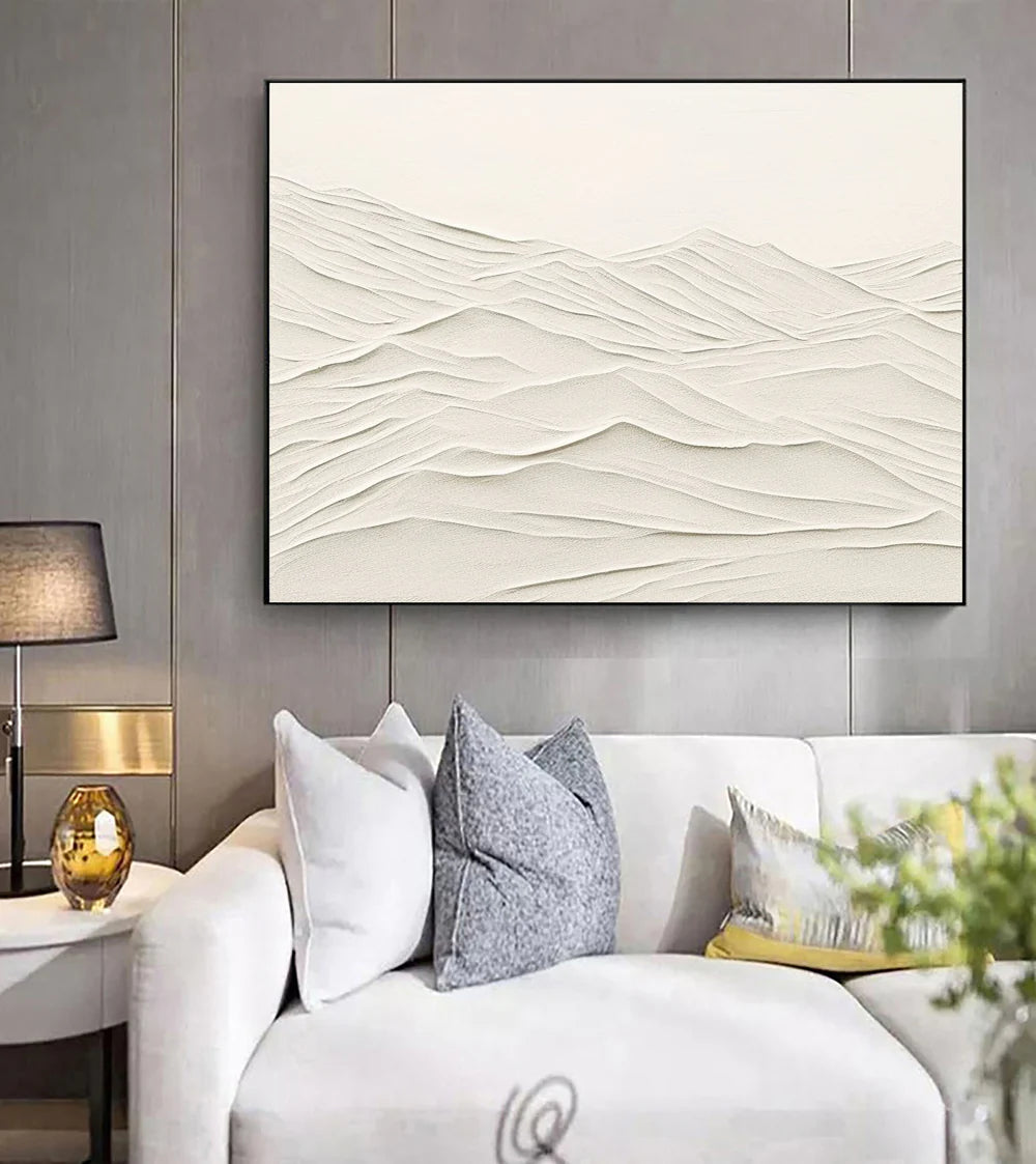 White Textured Minimalist Wall Art #WT016