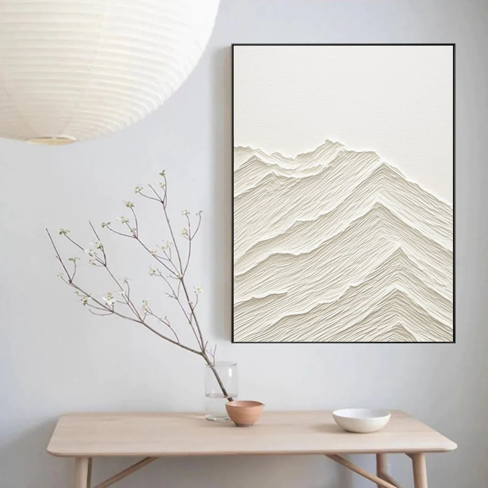 White Textured Minimalist Wall Art #WT014