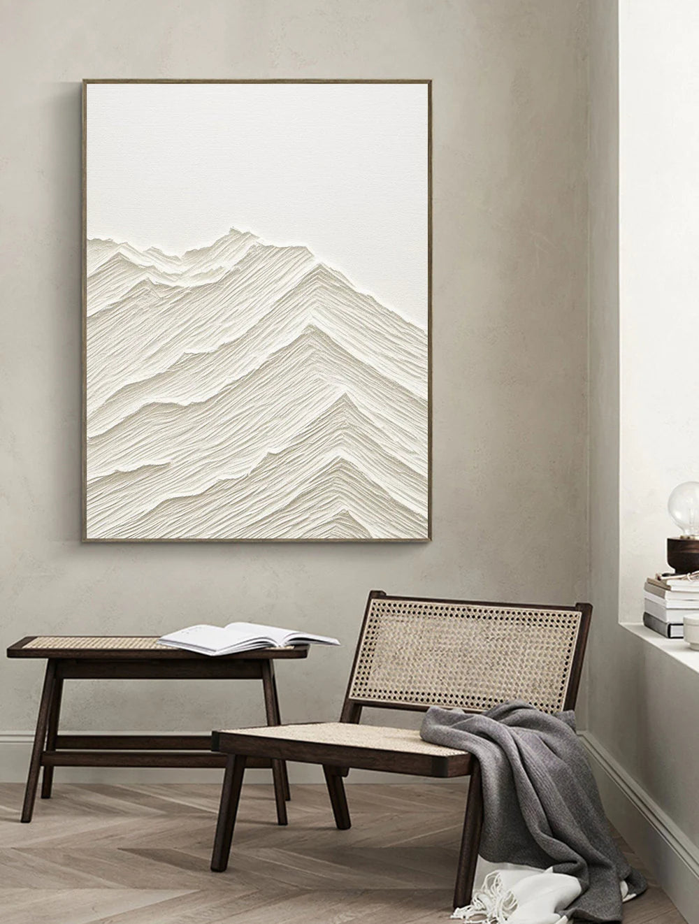 White Textured Minimalist Wall Art #WT014
