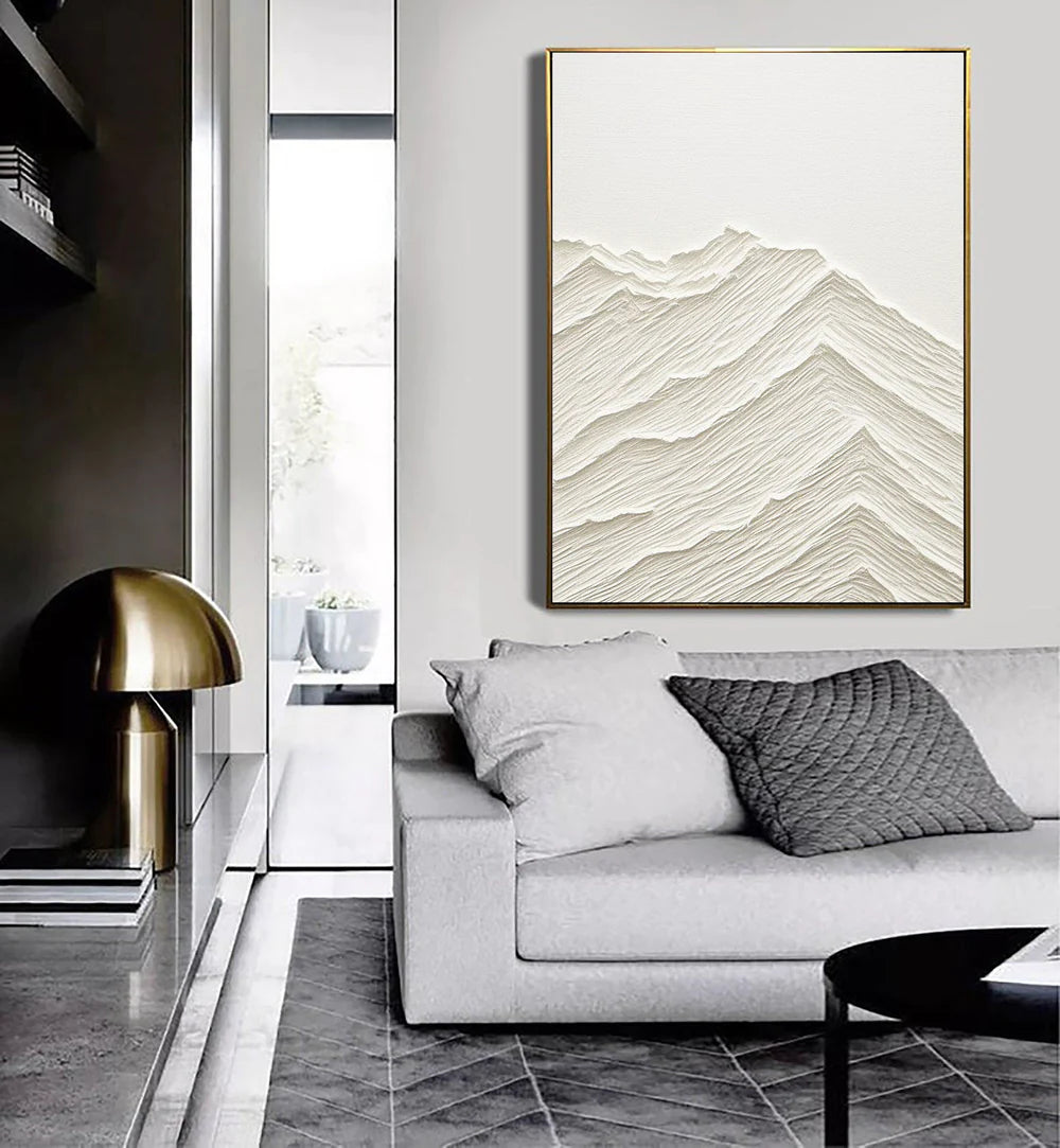 White Textured Minimalist Wall Art #WT014
