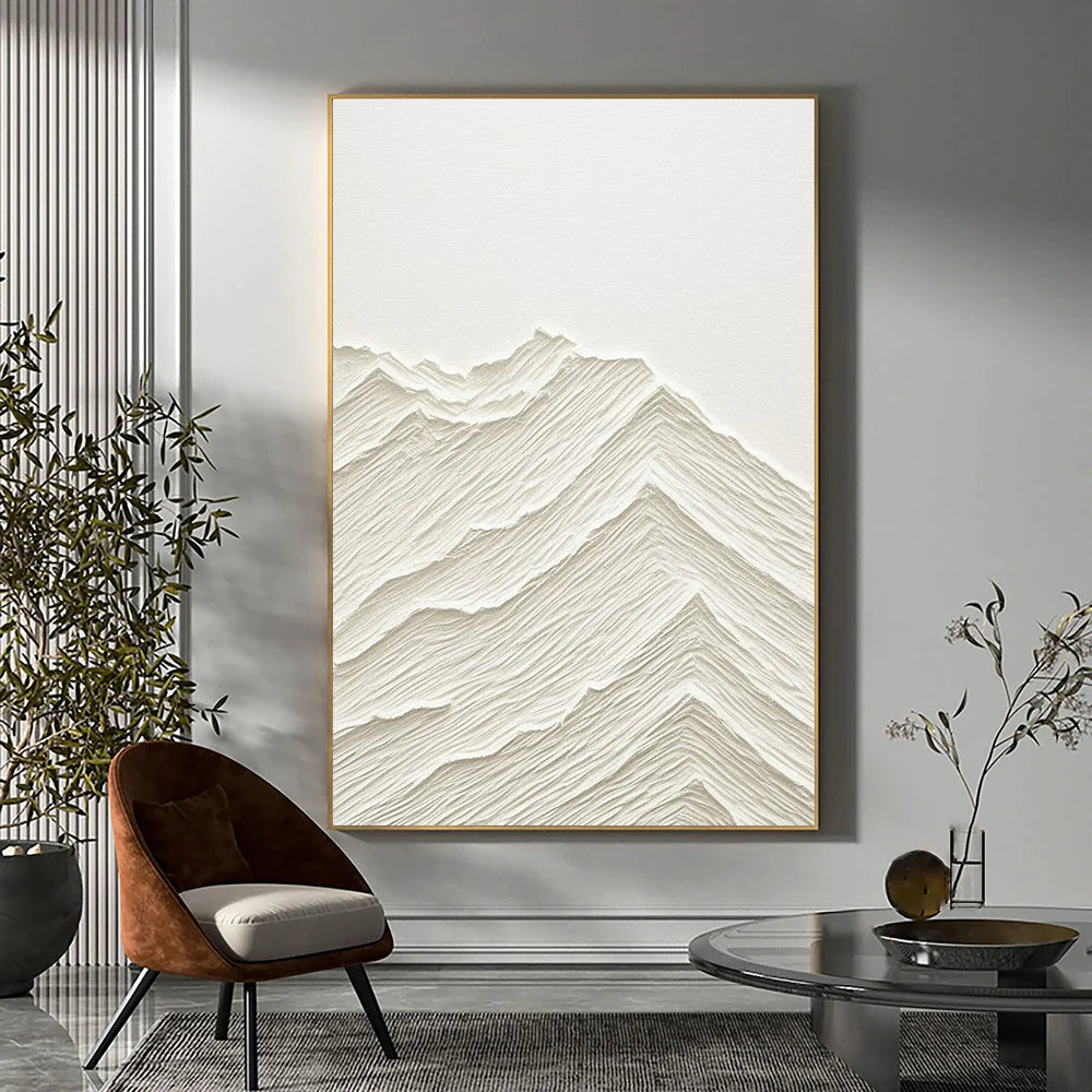 White Textured Minimalist Wall Art #WT014