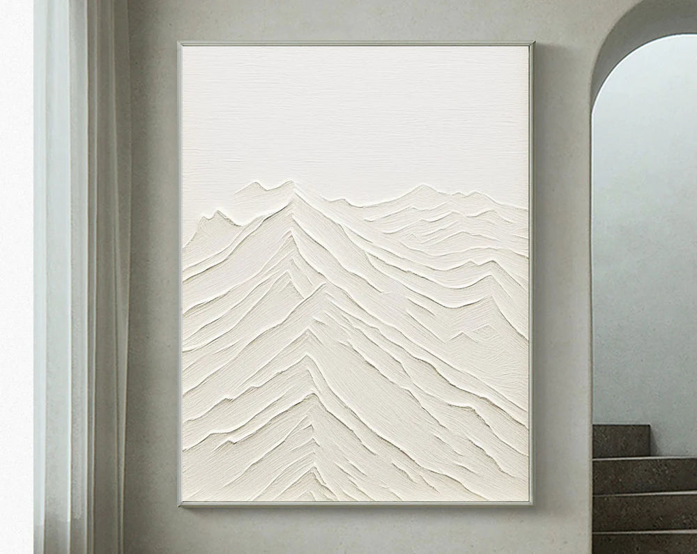 White Textured Minimalist Wall Art #WT021