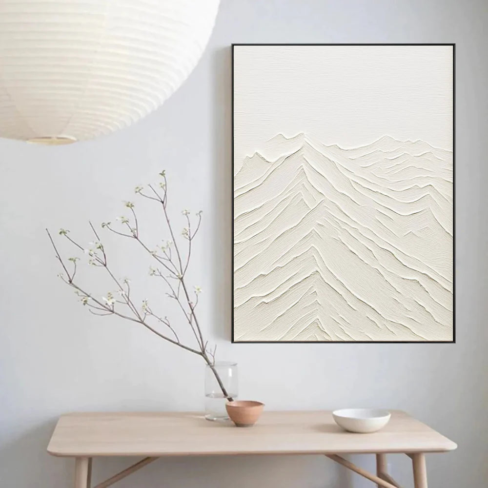 White Textured Minimalist Wall Art #WT021