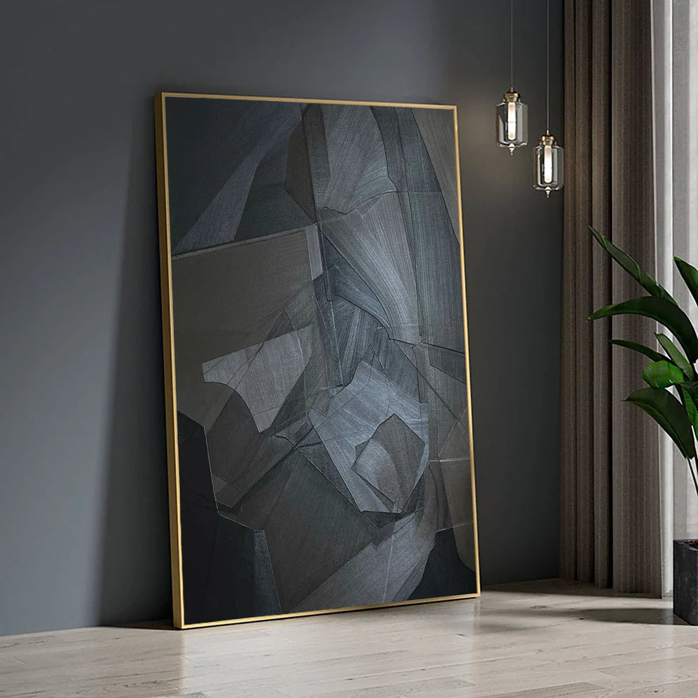 Black Textured Minimalist Wall Art #BT011