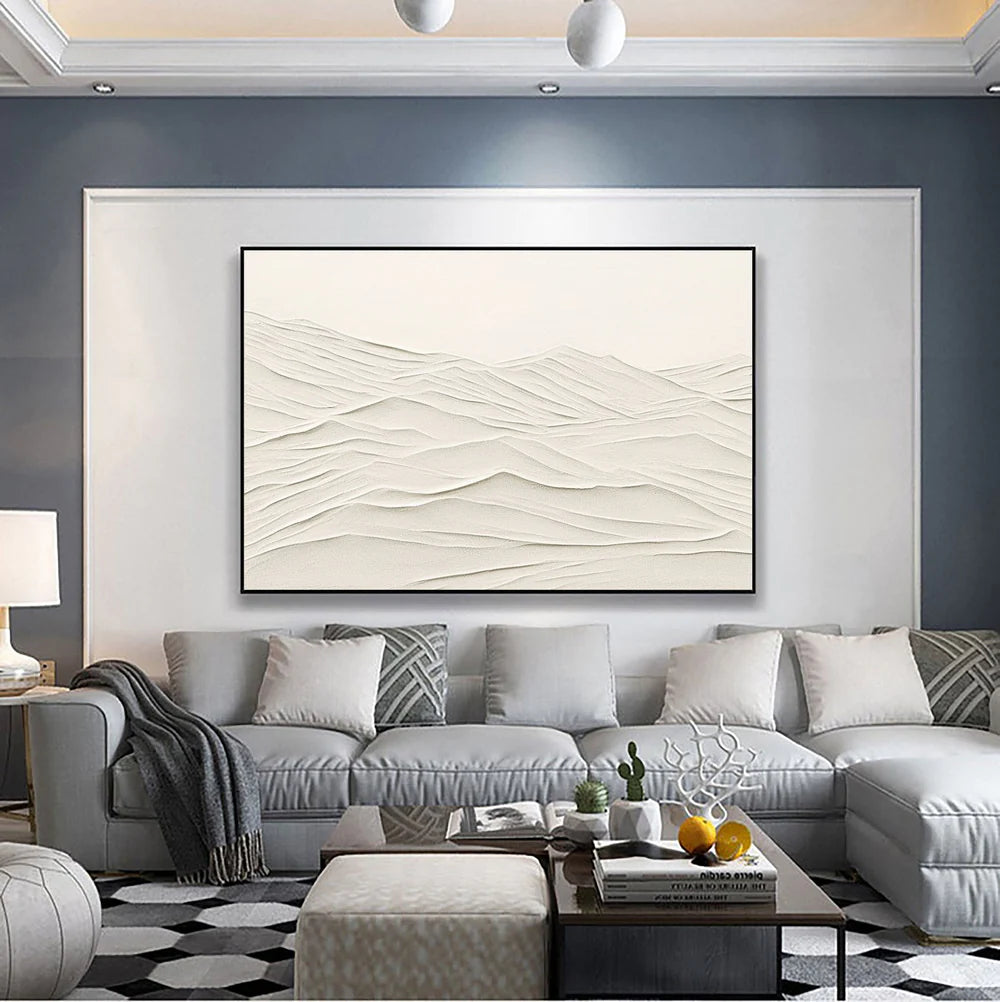 White Textured Minimalist Wall Art #WT016