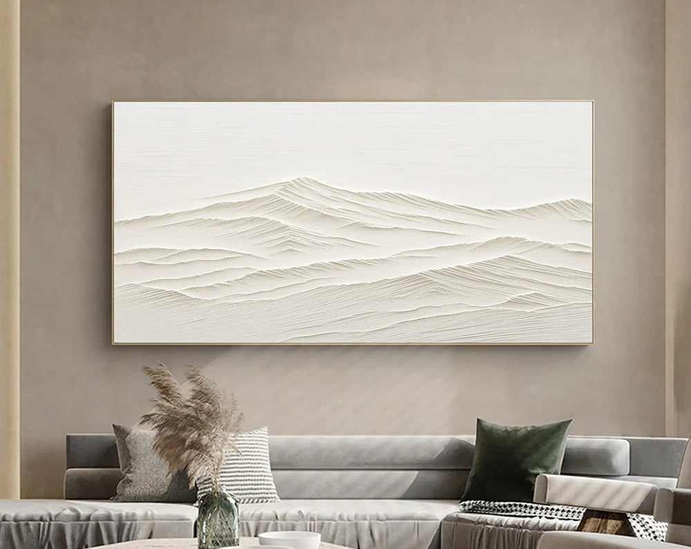 White Textured Minimalist Wall Art #WT017