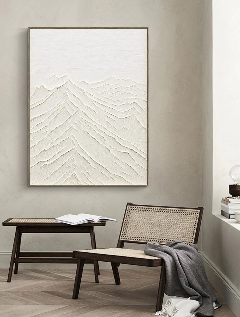 White Textured Minimalist Wall Art #WT021
