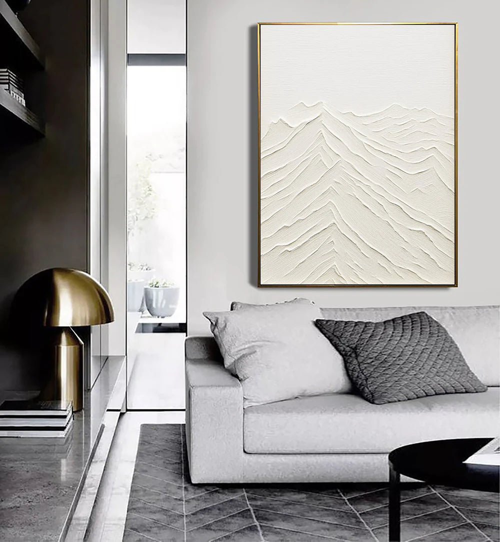 White Textured Minimalist Wall Art #WT021