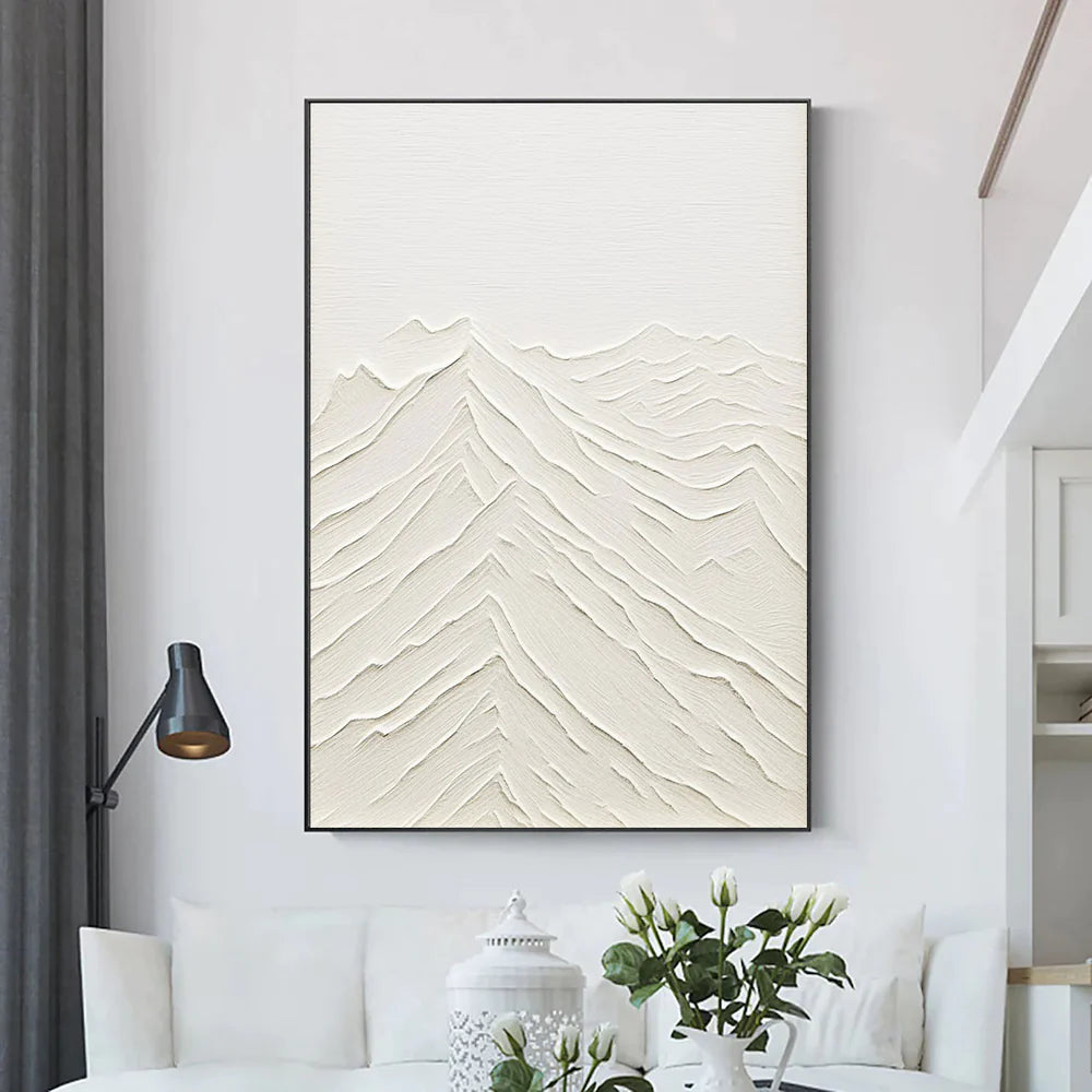 White Textured Minimalist Wall Art #WT021