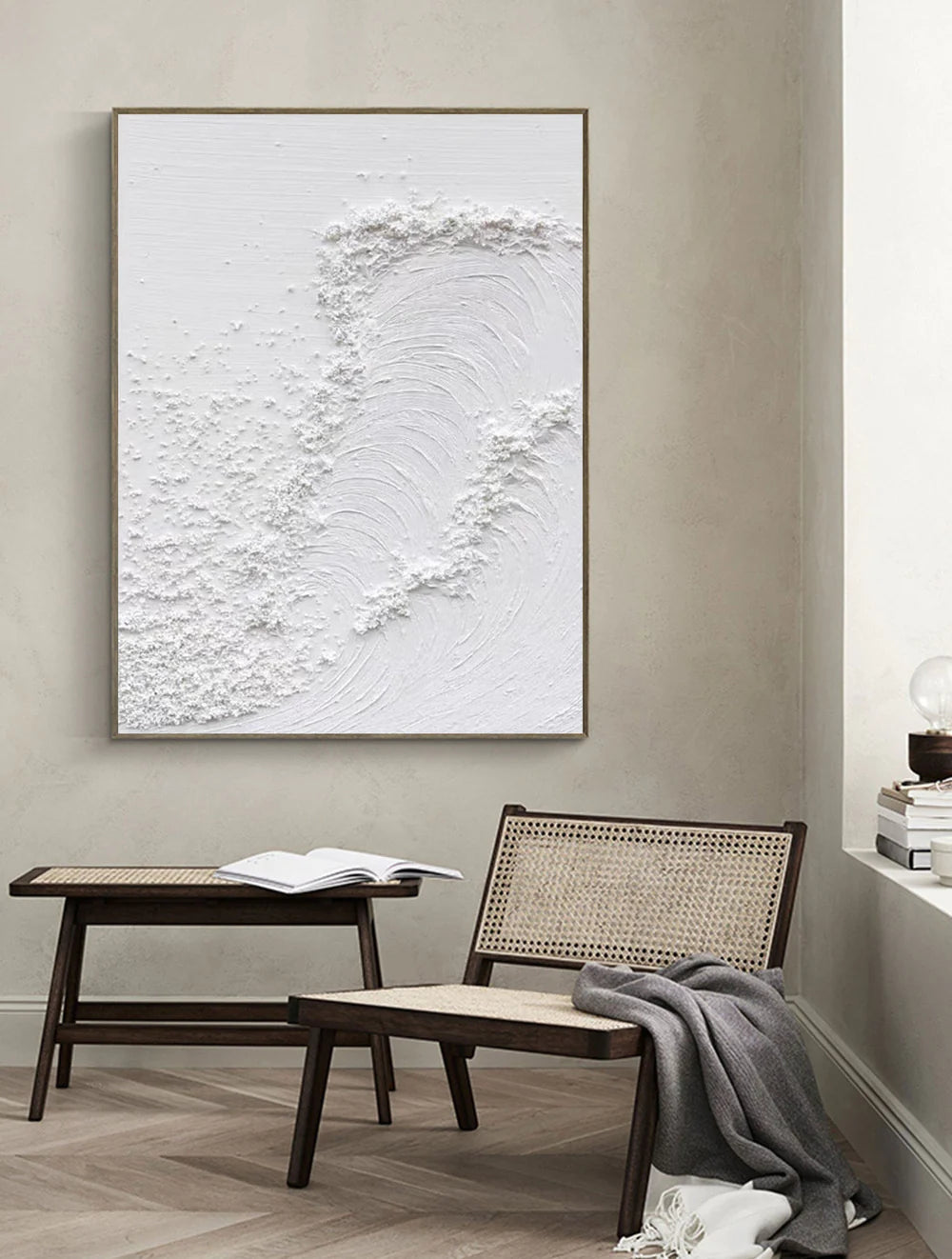 White Textured Minimalist Wall Art #WT030