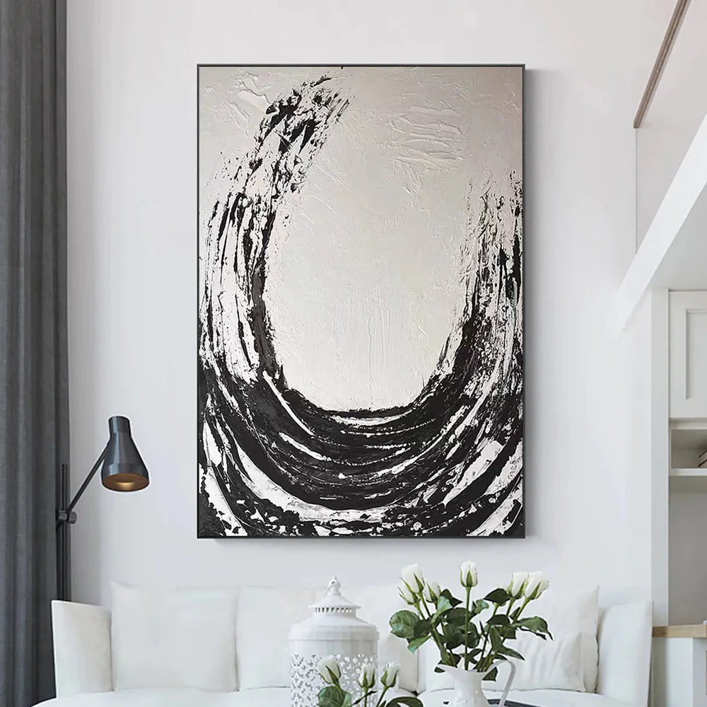 Black Textured Minimalist Wall Art #BT007