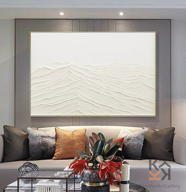 White Textured Minimalist Wall Art #WT045