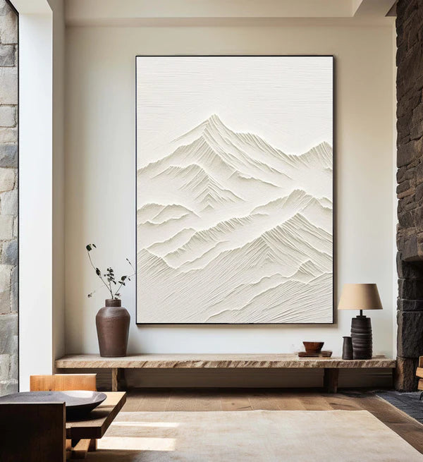 White Textured Minimalist Wall Art #WT050