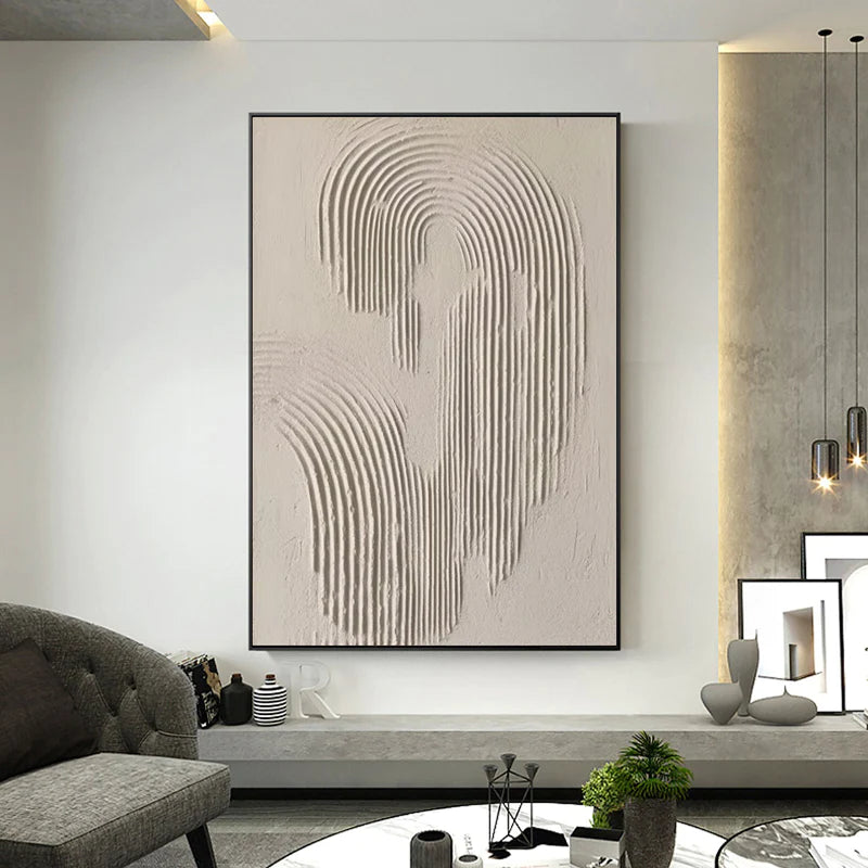 Beige & Brown Textured Minimalist Wall Art #BM013