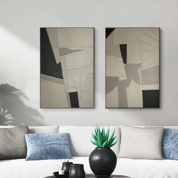 Wabi Sabi Abstract Wall Art Set of 2 #WA043