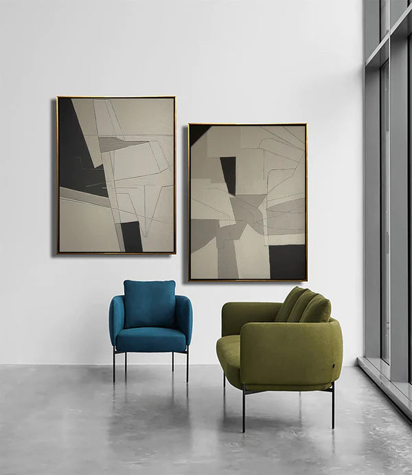 Wabi Sabi Abstract Wall Art Set of 2 #WA043