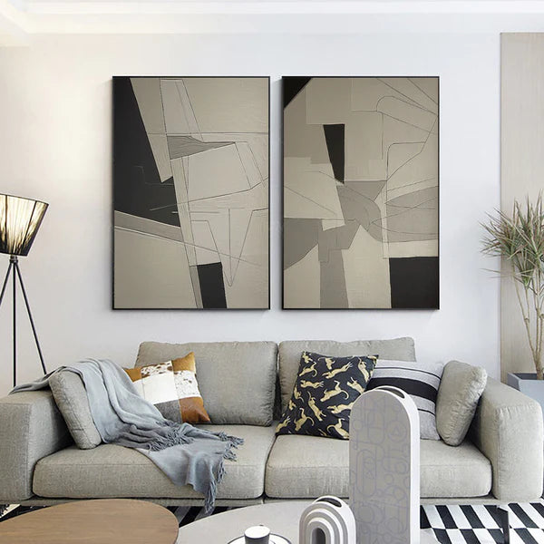 Wabi Sabi Abstract Wall Art Set of 2 #WA043