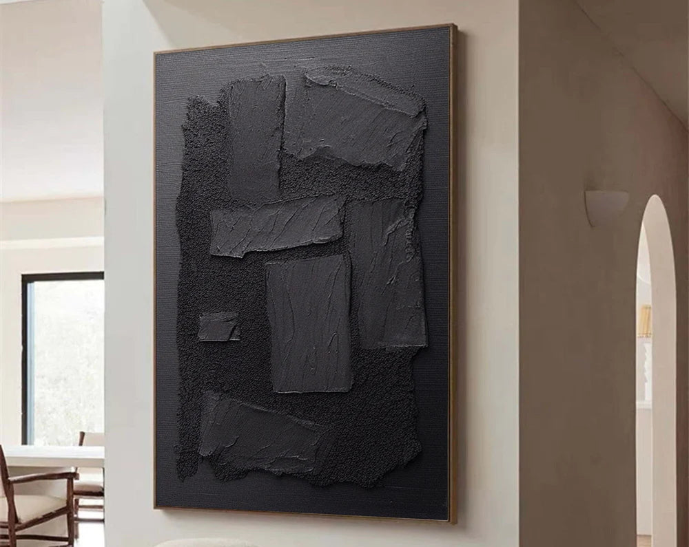 Black Textured Minimalist Wall Art #BT013