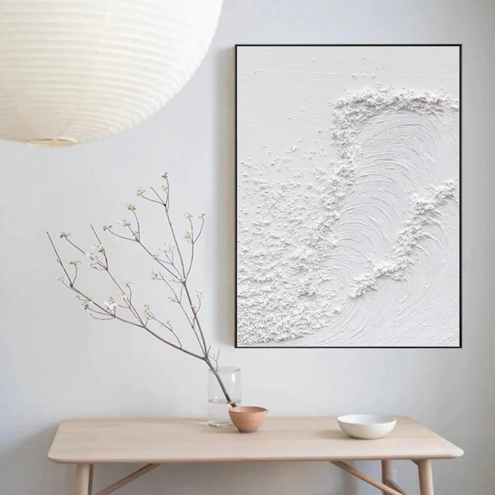 White Textured Minimalist Wall Art #WT030