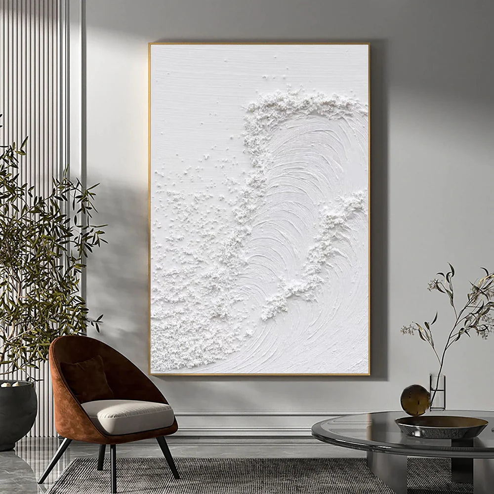 White Textured Minimalist Wall Art #WT030