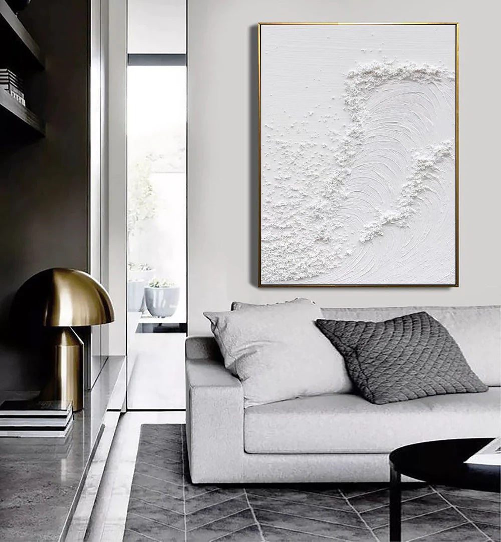 White Textured Minimalist Wall Art #WT030