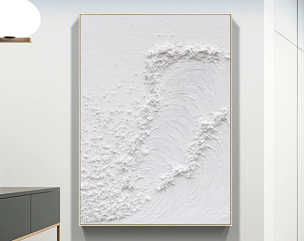 White Textured Minimalist Wall Art #WT030