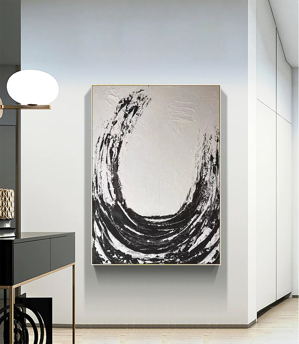 Black Textured Minimalist Wall Art #BT007