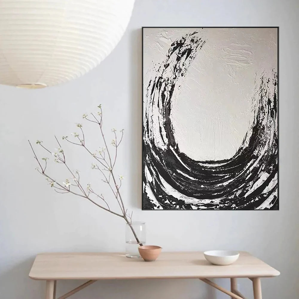 Black Textured Minimalist Wall Art #BT007
