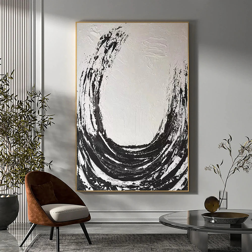 Black Textured Minimalist Wall Art #BT007