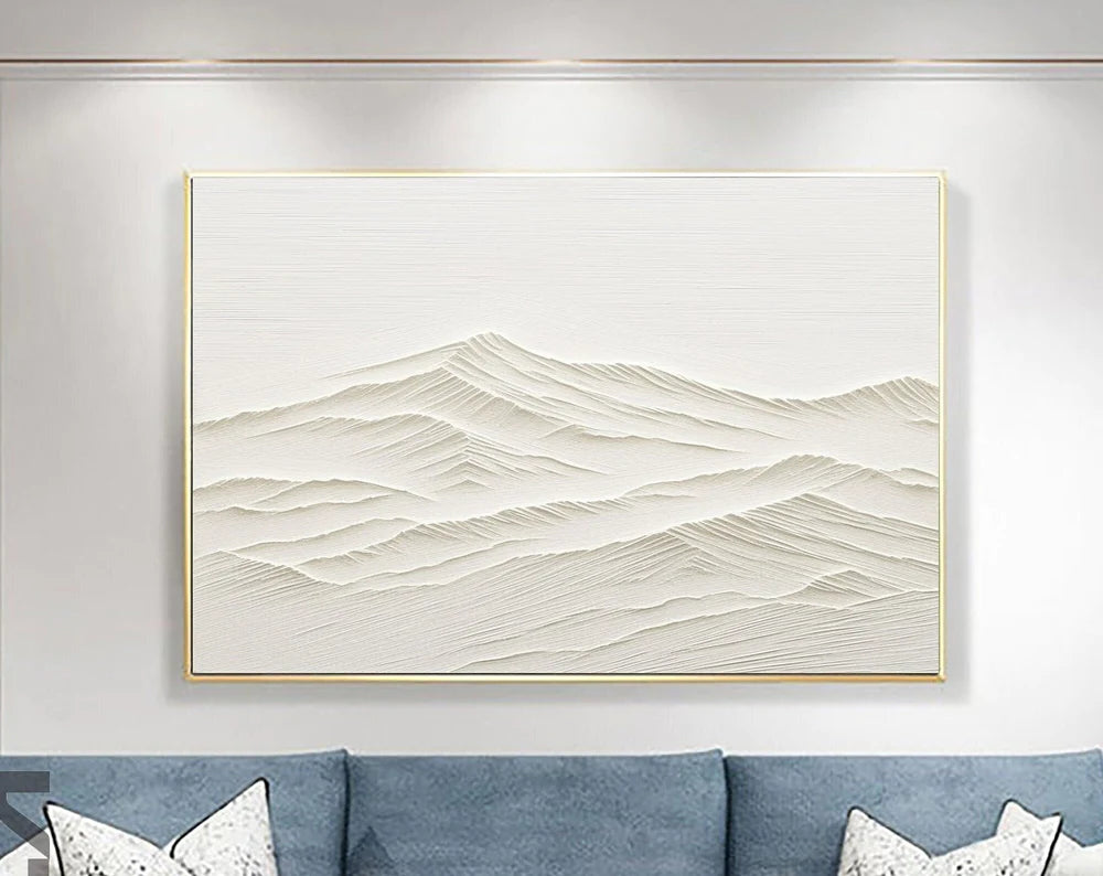 White Textured Minimalist Wall Art #WT017