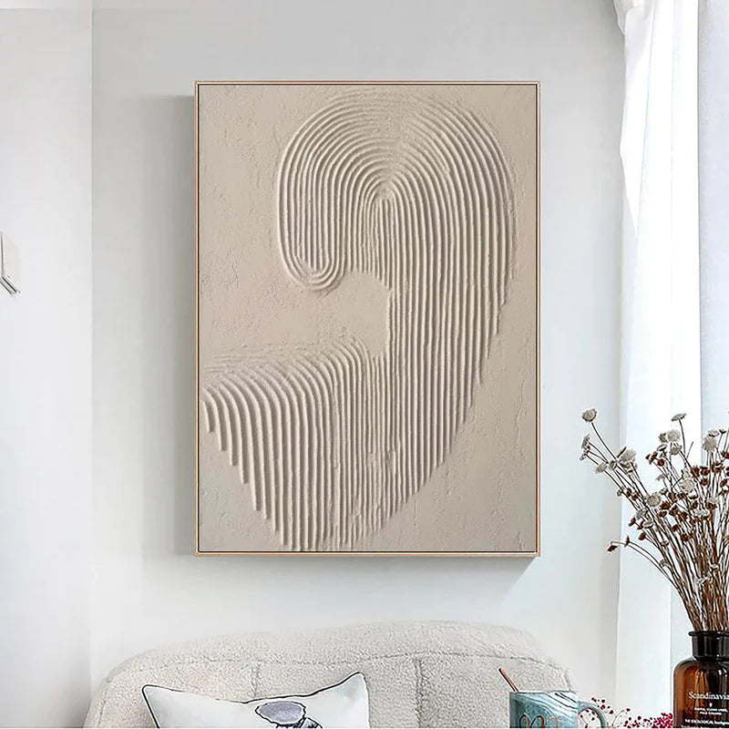 Beige & Brown Textured Minimalist Wall Art #BM014