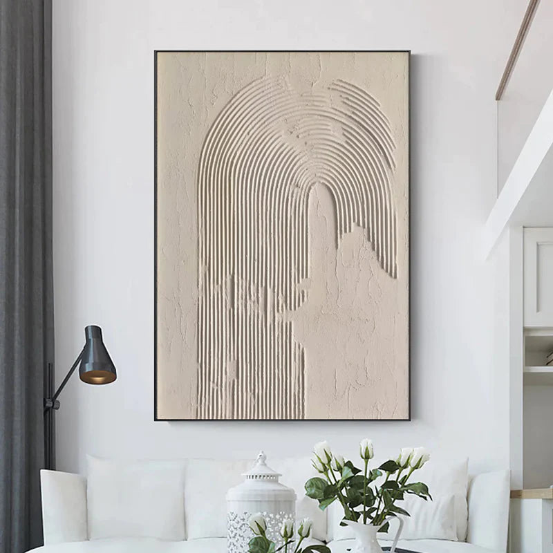 Beige & Brown Textured Minimalist Wall Art #BM009