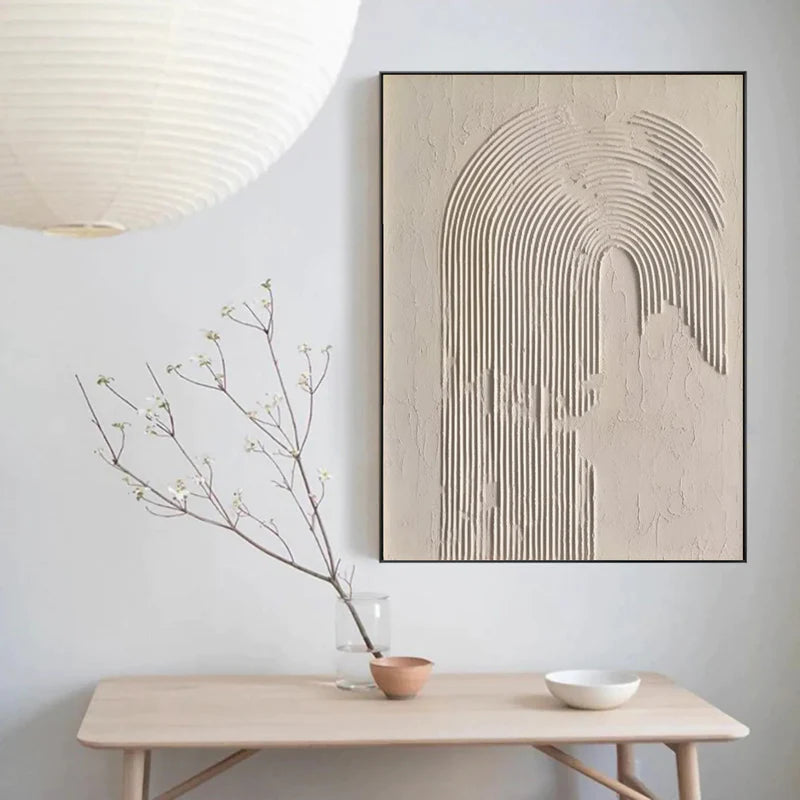 Beige & Brown Textured Minimalist Wall Art #BM009