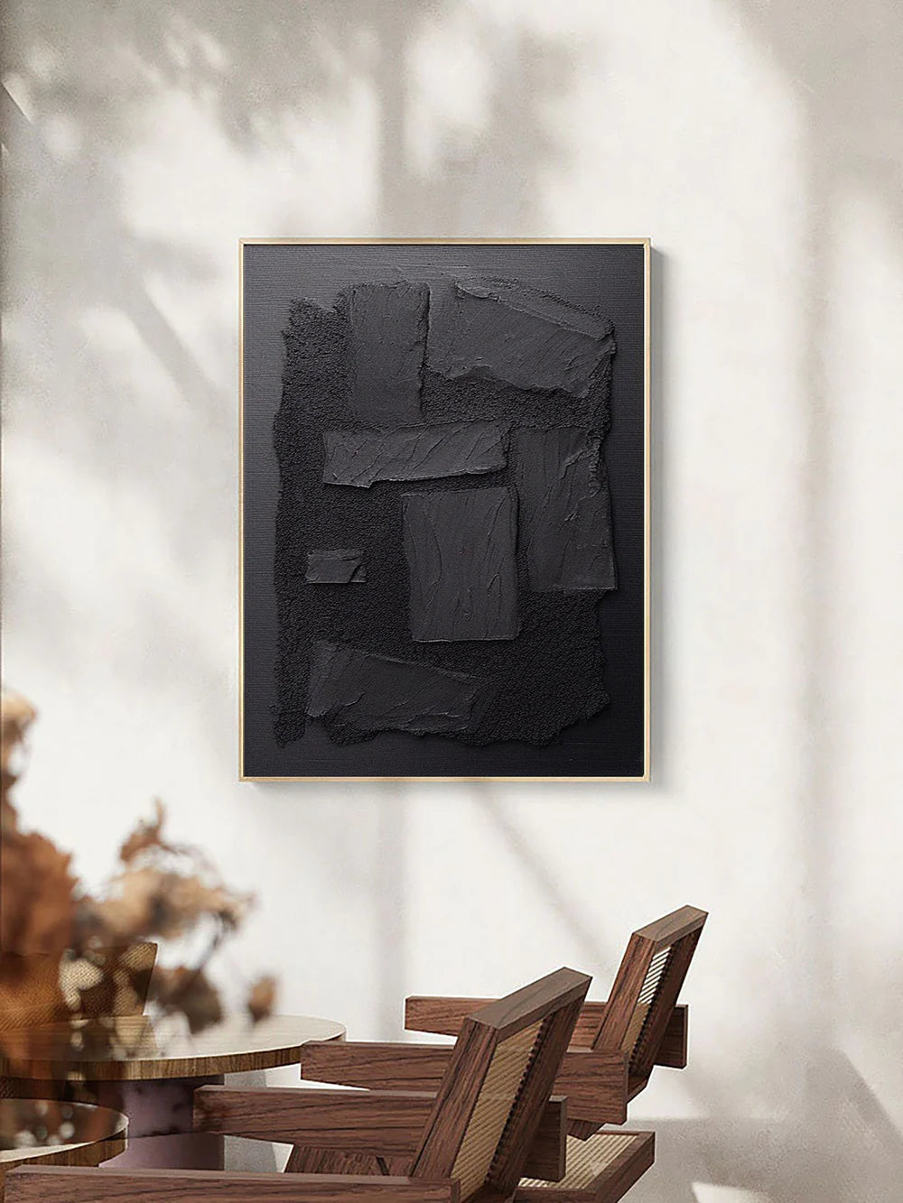 Black Textured Minimalist Wall Art #BT013
