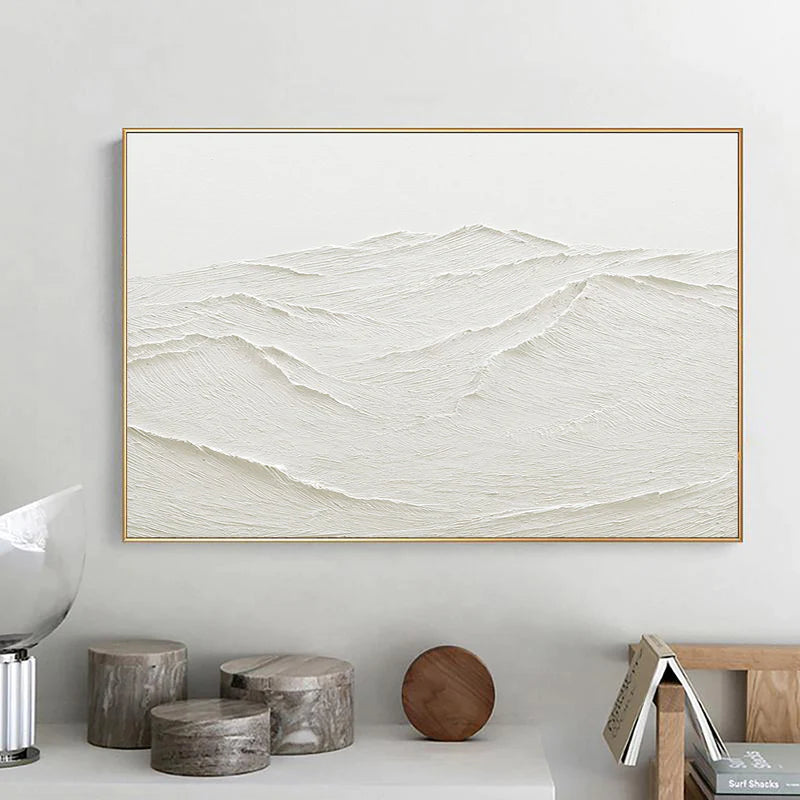 White Textured Minimalist Wall Art #WT029