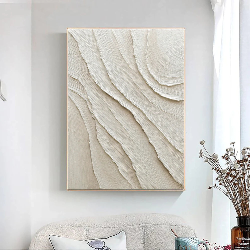 White Textured Minimalist Wall Art #WT031