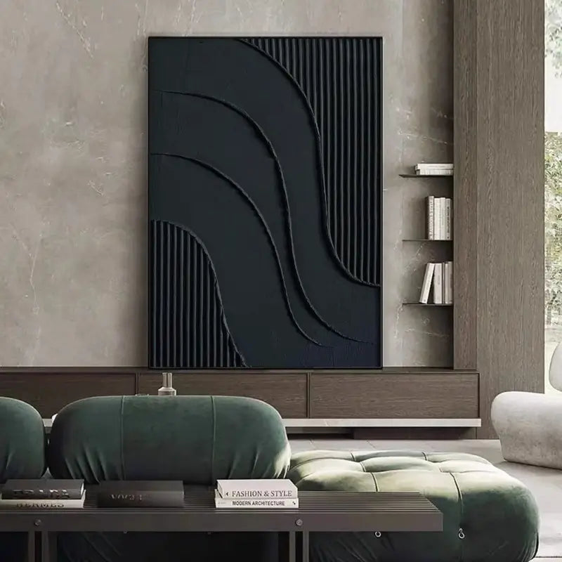 Black Textured Minimalist Wall Art #BT001