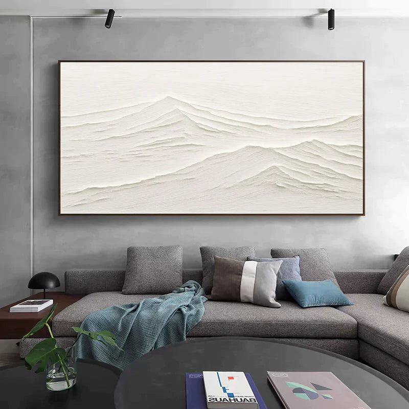 White Textured Minimalist Wall Art #WT015