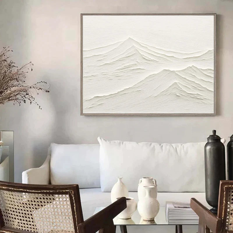 White Textured Minimalist Wall Art #WT015