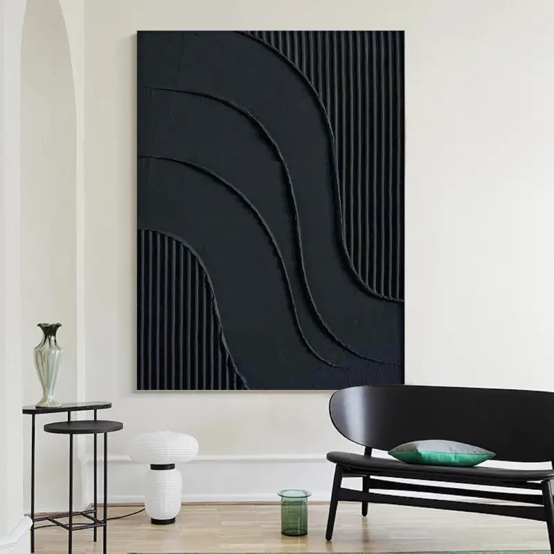 Black Textured Minimalist Wall Art #BT001