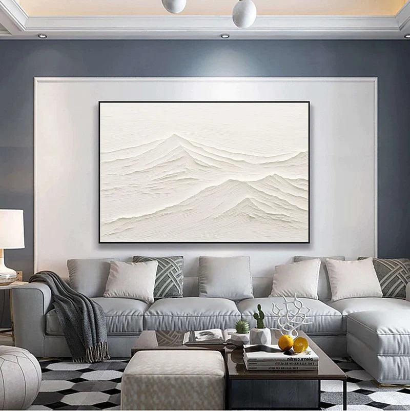 White Textured Minimalist Wall Art #WT015