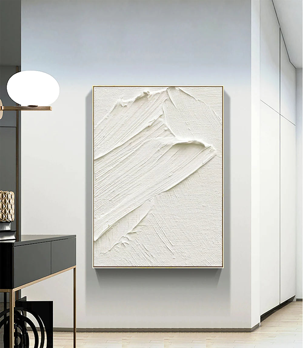 White Textured Minimalist Wall Art #WT025