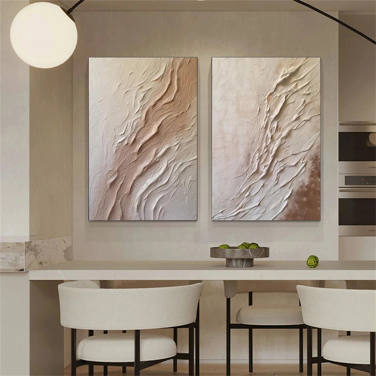 Beige and Brown Textured Minimalist Wall Art #WT228
