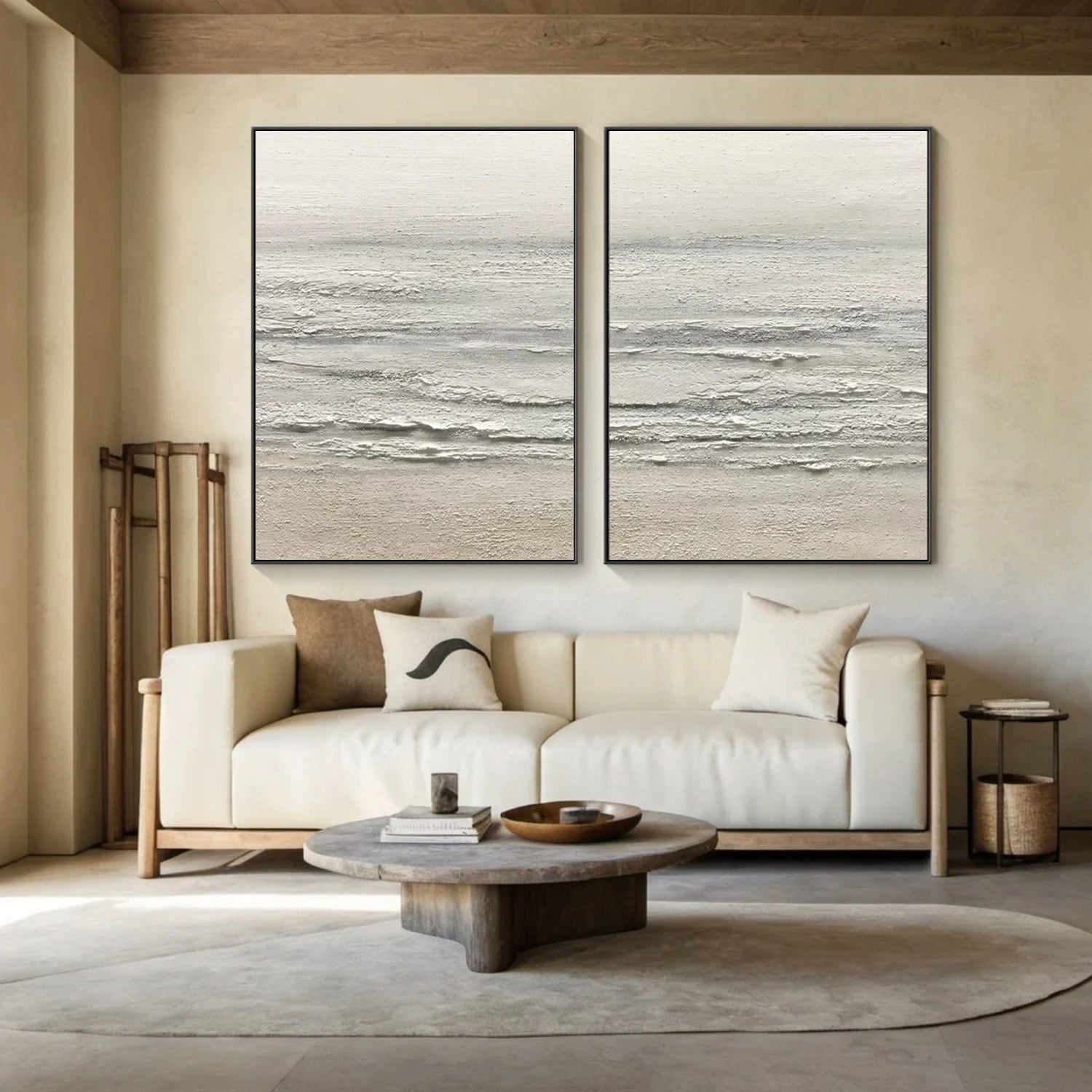 Sky And Ocean Abstract Textured Wall Art #SO359