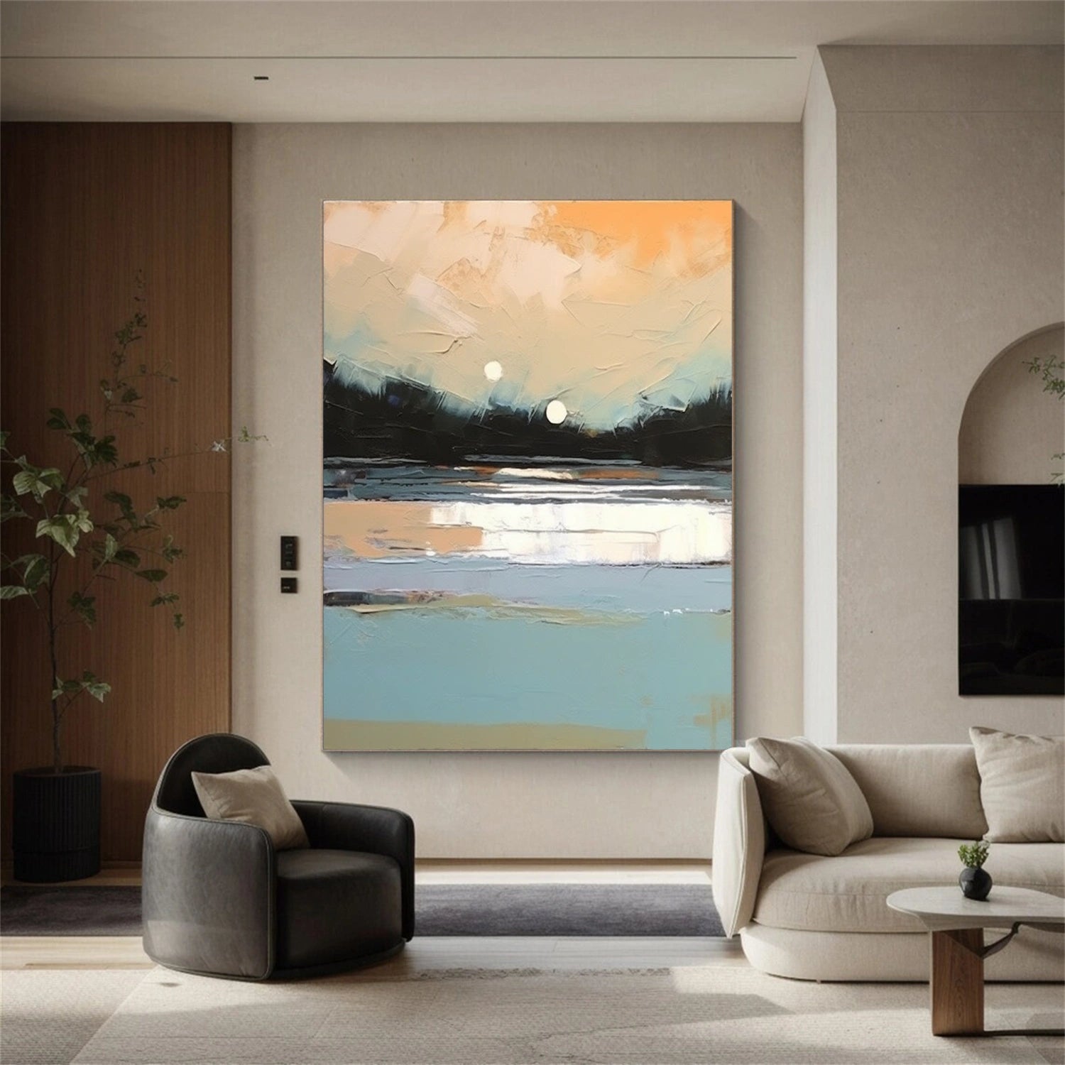Sky And Ocean Abstract Wall Art #SO276