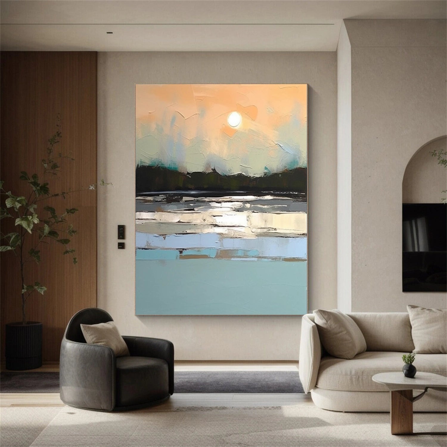 Sky And Ocean Abstract Wall Art #SO277