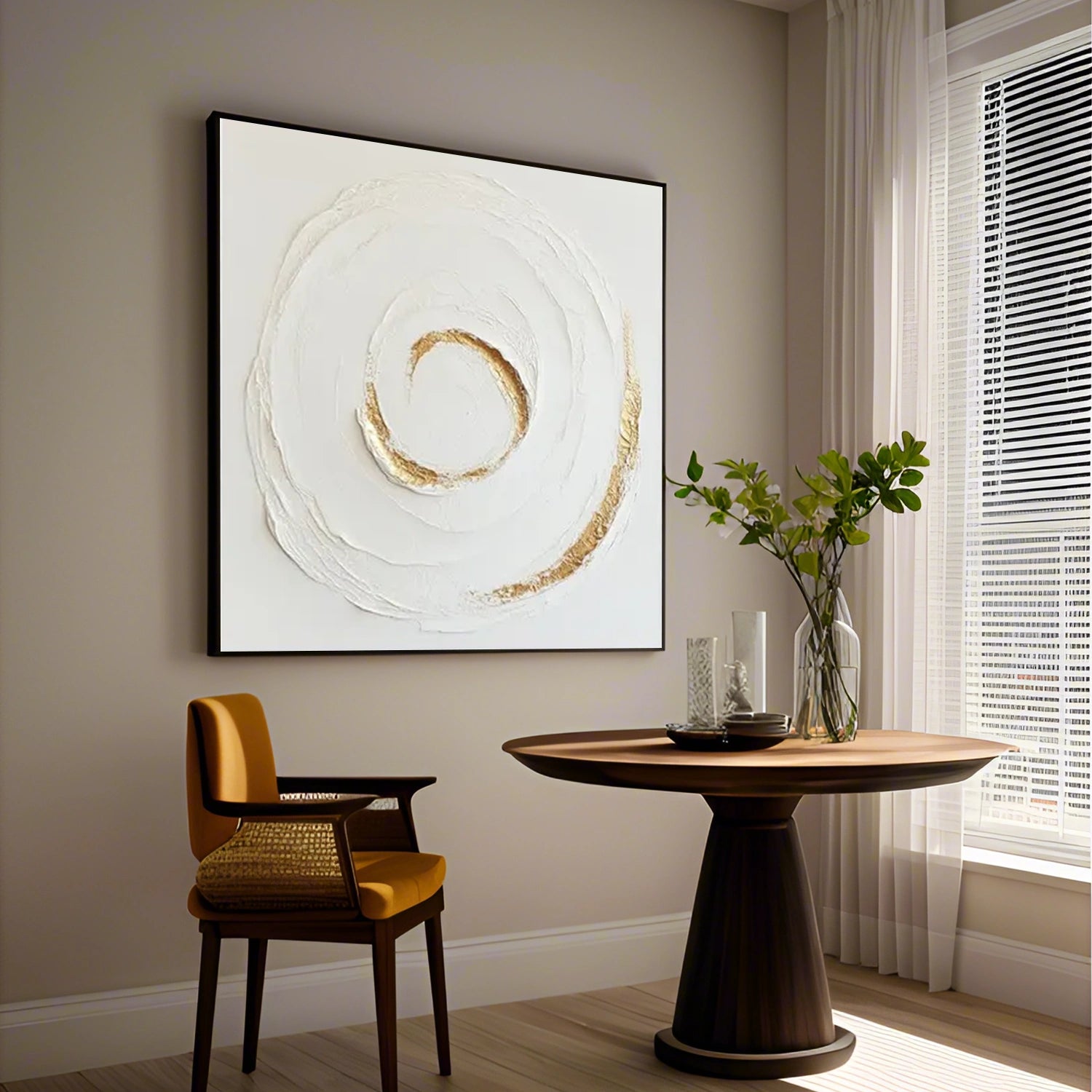 White Textured Minimalist Wall Art #WT229