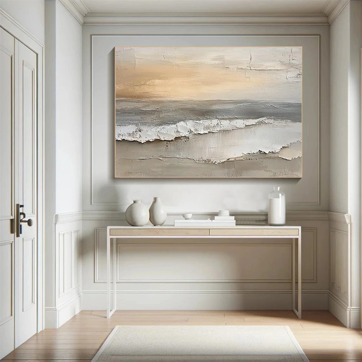 Sky And Ocean Abstract Textured Wall Art #SO360