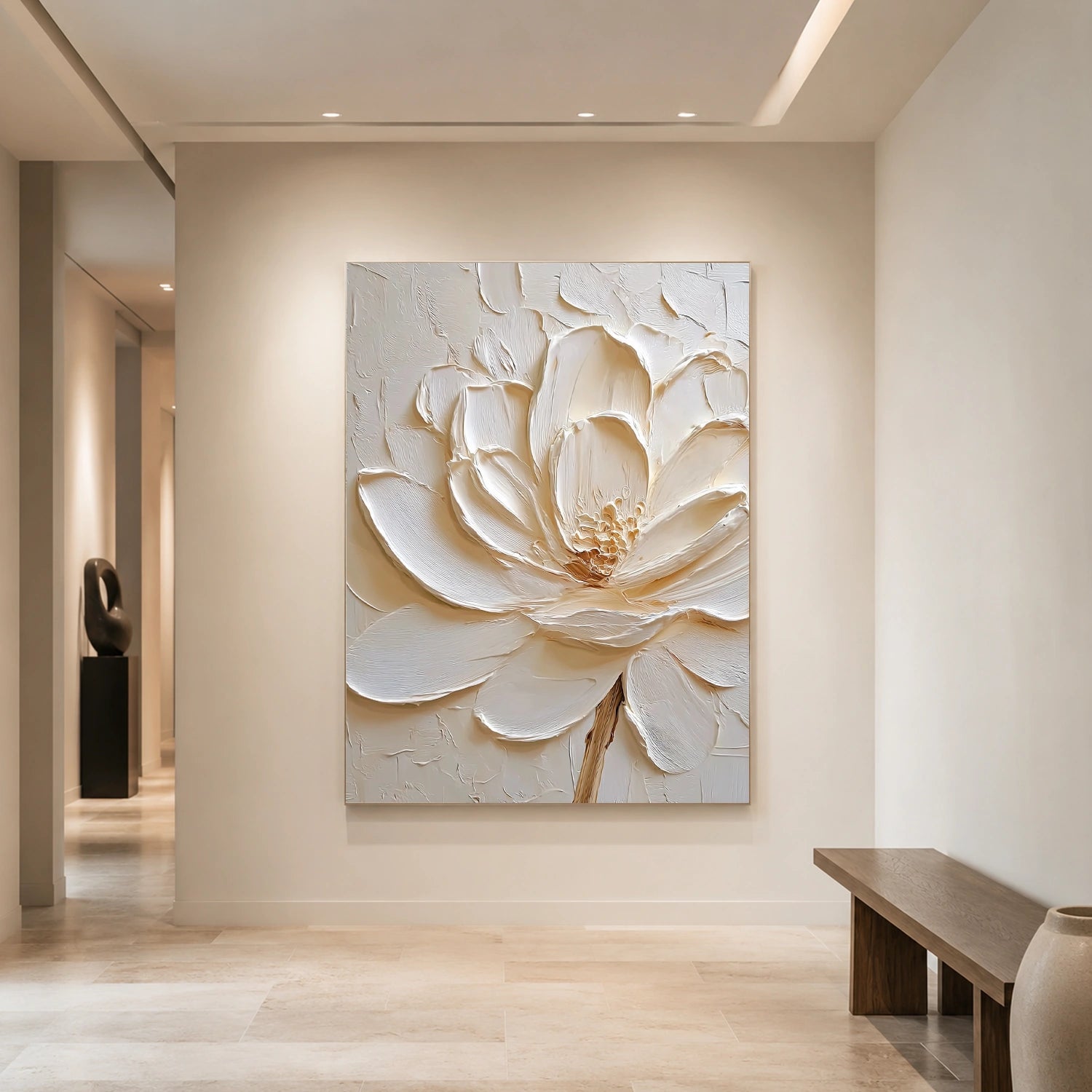 Tree And Flower Abstract Textured Wall Art #TF215